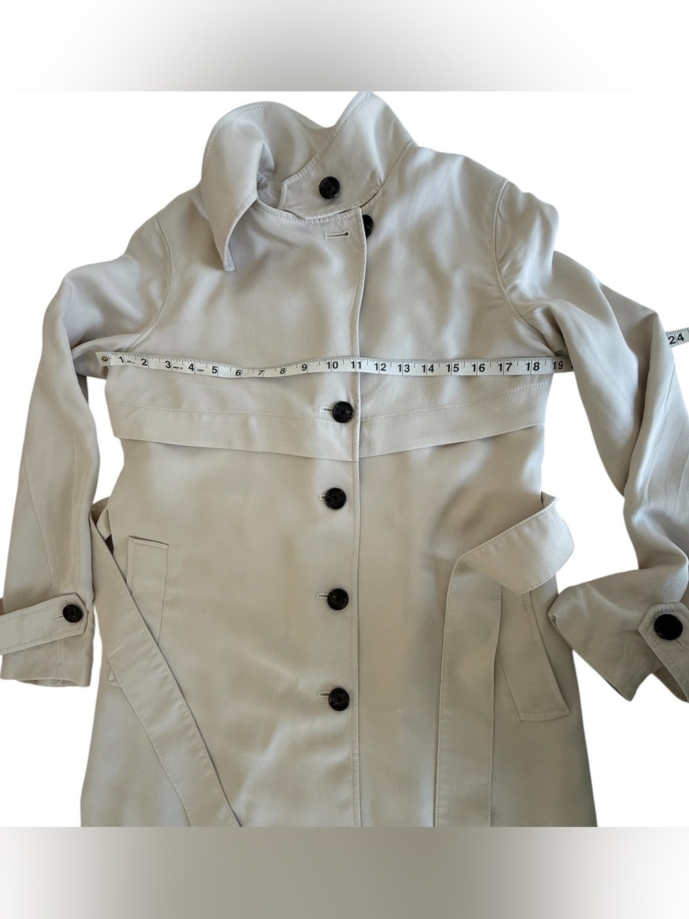 Banana Republic TENCEL Lyocell Lightweight Belted Trench Coat XS - Picture 11 of 13